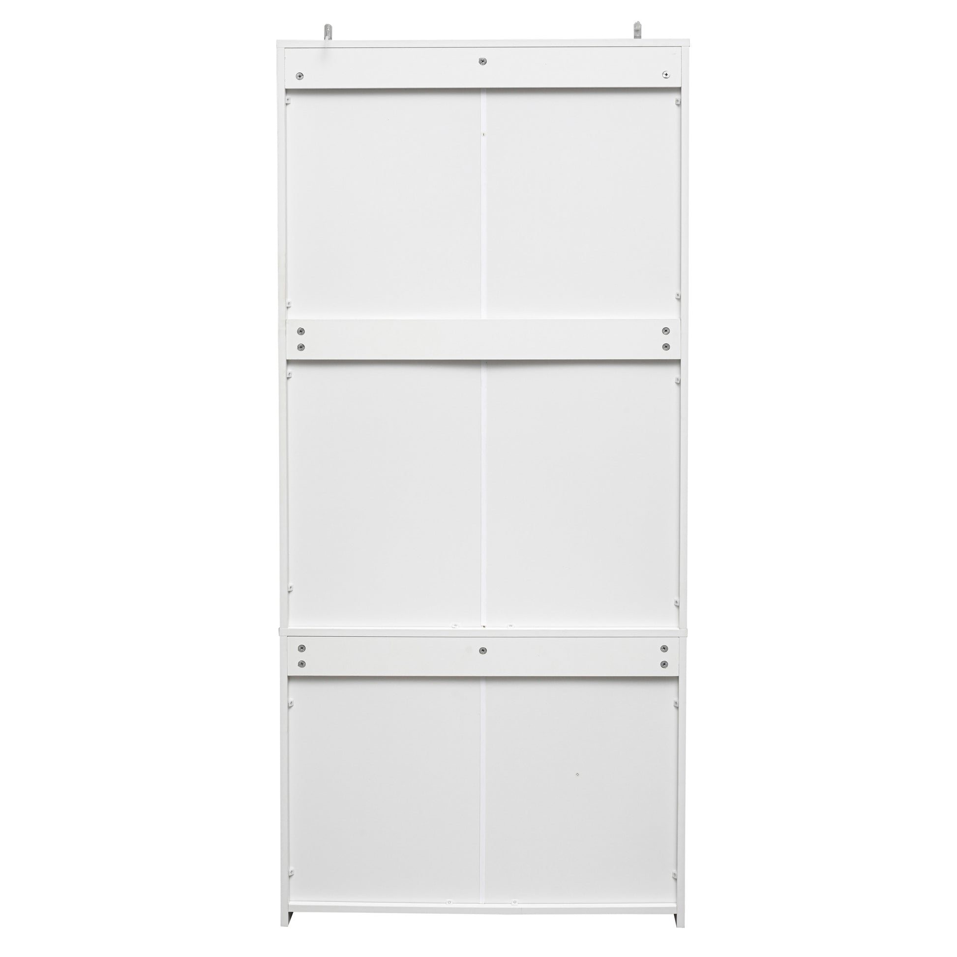 2 Door Wardrobe With 3 Drawers High Wardrobe Armoire With 2 Rattan Door For Living Room, Bedroom Organizer White Particle Board Mdf