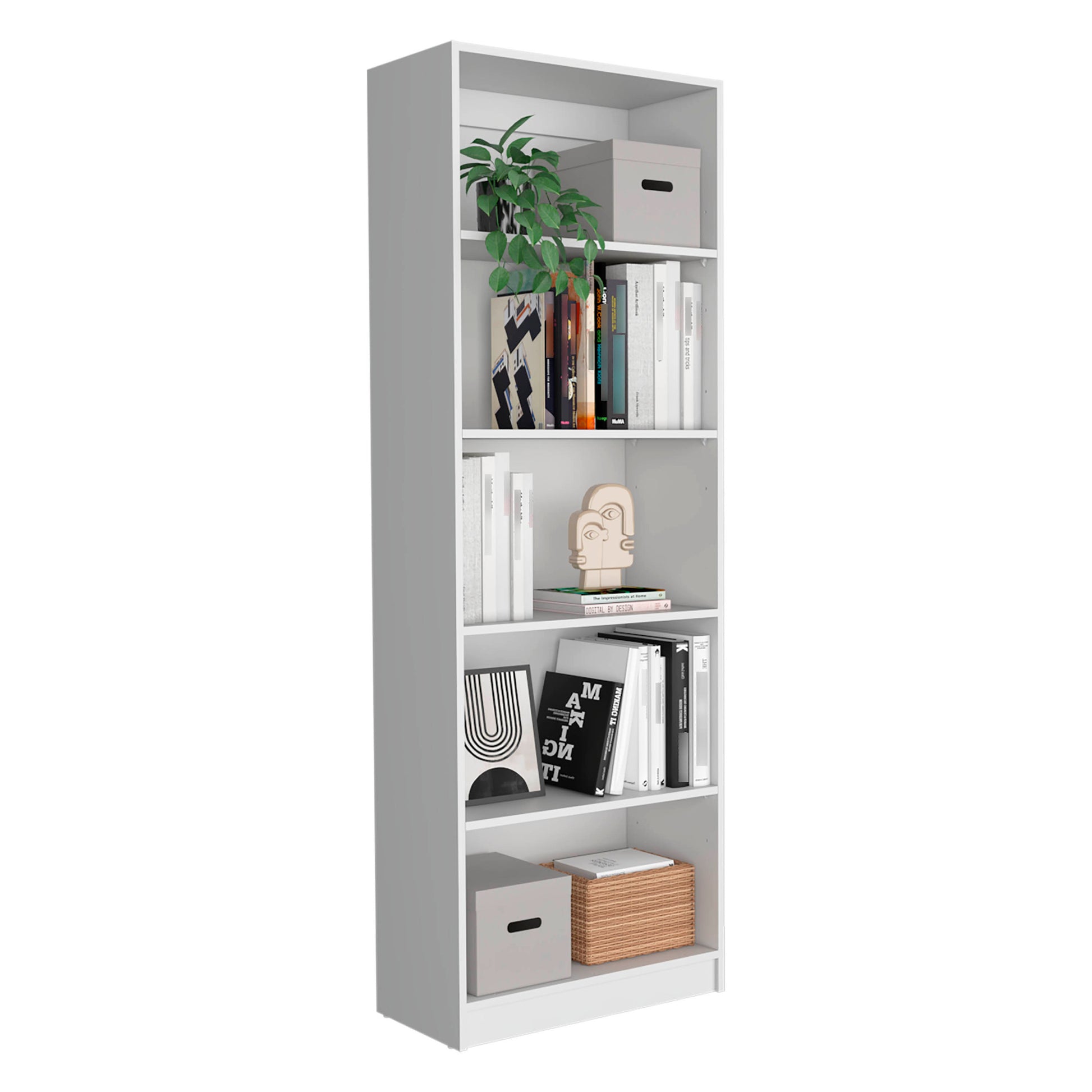 Aynor 3 Piece Home Bookcase Set, 74" Wide With 12 Shelves And 2 Door Cabinetliving Room Set White Freestanding 5 Or More Shelves Matte White White Office Open Storage Space Modern Particle Board