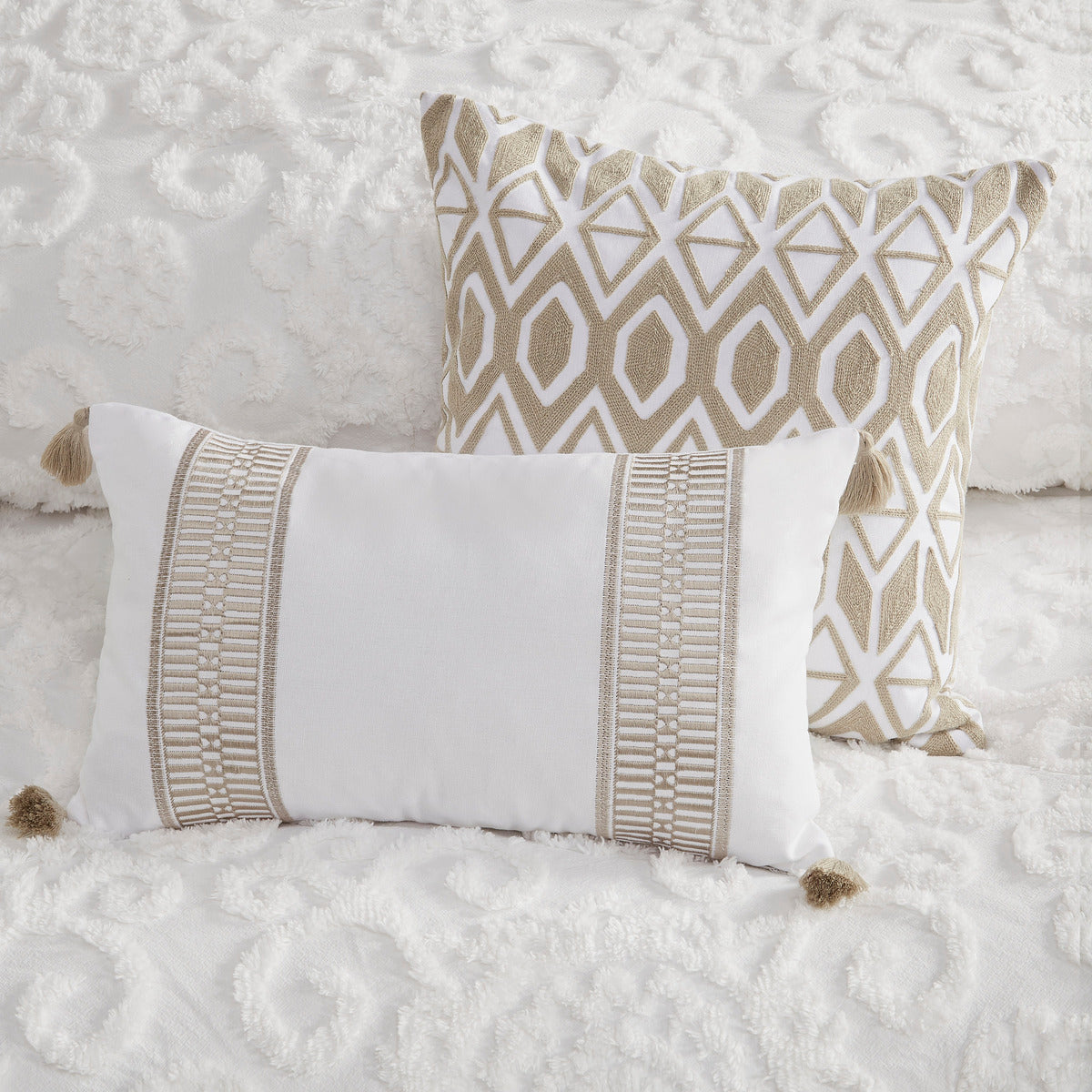 Comforter Mini Set Ivory King King Ivory Cotton