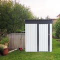 Xwt016 Garden Metal Storage Lifter Shed Gray White 5X3X6Ft Outdoor Storing Tools Rainproof Hinge Door Version Grey Metal