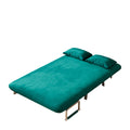 39 Convertible Chair Bed, Tri Fold Sofa Bed With Adjustable Backrest & Pillow, Leisure Chaise Lounge Couch With Sturdy Steel Frame For Home & Office, Comfortable Sleeper Chair Antique Green Antique Green Velvet Primary Living Space Medium Firm