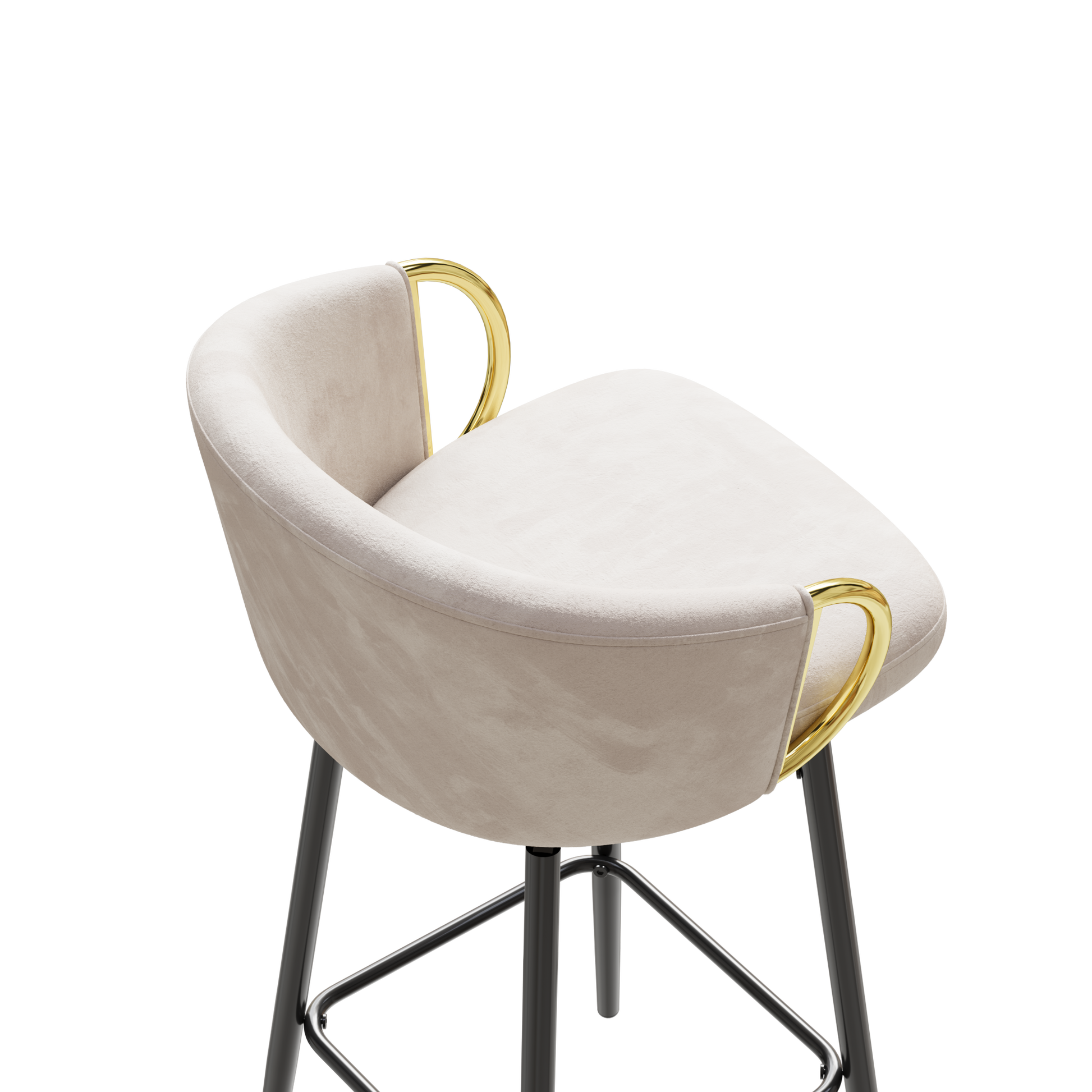 30 Inch Dining Chairs Set Of 2 Modern Style 360 Swivel Bar Chairs With Simple Design, Comfortable High Stools, And Flexible Dining Chairs Suitable For Bars, Restaurants,Velvet Bar Chair Beige30 Inch