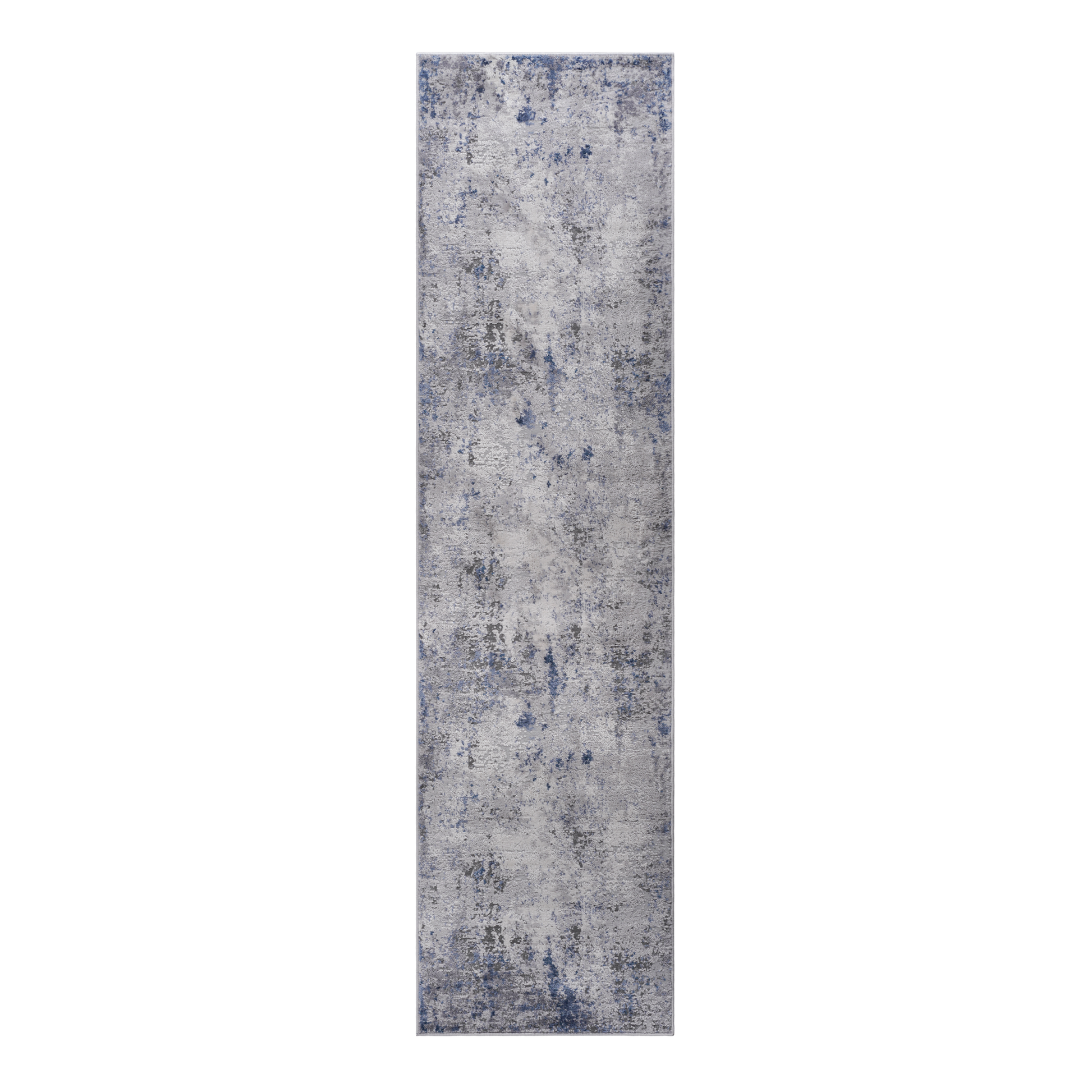 2X8 Silver Blue Abstract Non Shedding Living Room Bedroom Dining Home Office Stylish And Stain Resistant Area Rug Silver Polyester