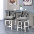 Homcom Counter Height Bar Stools Set Of 2, 180 Degree Swivel Barstools, 27