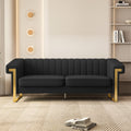 Fx P81Pu Bk Sofa 84.65Inch Fashionable Sofa For Livingroom And Office Room 3S Sofa Temu Suitable Black Pu 2 Seat