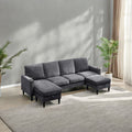 Chenille Sectional Sofa, U Shaped Sofa Couch With High Density Memory Foam, 4 Seat Comfy Modular Sofa Couch For Living Room, Modern U Shaped Sectional Sofa,U Shaped Dark Grey Dark Grey Chenille