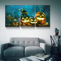 3 Panel Happy Halloween Canvas Prints Pumpkin Lantern Wall Art For Bedroom Living Room Paintings Canvas Prints Festival Gift Stretched And Framed Ready To Hang 2432Inch Thickness 1.5Inch Multicolor Halloween Modern Canvas