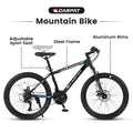 S26102 26 Inch Mountain Bike, Shimano 21 Speeds With Mechanical Disc Brakes, High Carbon Steel Frame, Suspension Mtb Bikes Mountain Bicycle For Adult & Teenagers Blue Steel