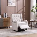 Coolmore Rocking Recliner Chair,360 Degree Swivel Nursery Rocking Chair,Glider Chair,Modern Small Rocking Swivel Recliner Chair For Bedroom,Living Room Chair Home Theater Seat Beige Beige Linen