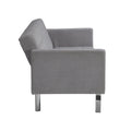 Sofa Bed Convertible Folding Light Grey Lounge Couch Loveseat Sleeper Sofa Armrests Living Room Bedroom Apartment Reading Room Light Grey Linen 2 Seat