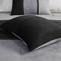 7 Piece Faux Suede Comforter Set Black Cal King California King Black Polyester