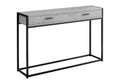 Accent Table, Console, Entryway, Narrow, Sofa, Storage Drawer, Living Room, Bedroom, Grey Laminate, Black Metal, Contemporary, Modern Grey Mdf