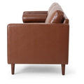 Mirod Comfy 3 Seat Sofa With Wooden Legs, Pu, For Living Room And Study Light Brown Pu 3 Seat