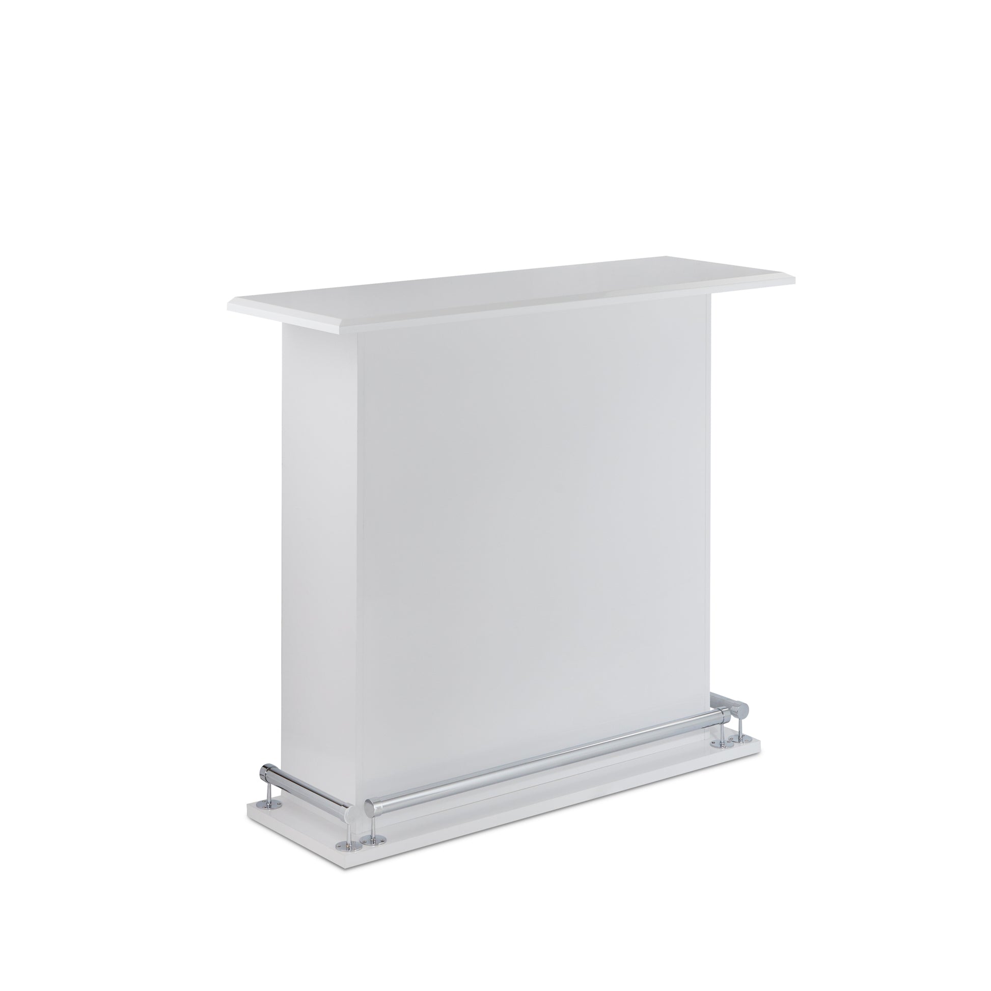 White High Gloss 6 Shelf Bar Table White Dining Room Rectangular Particle Board Mdf