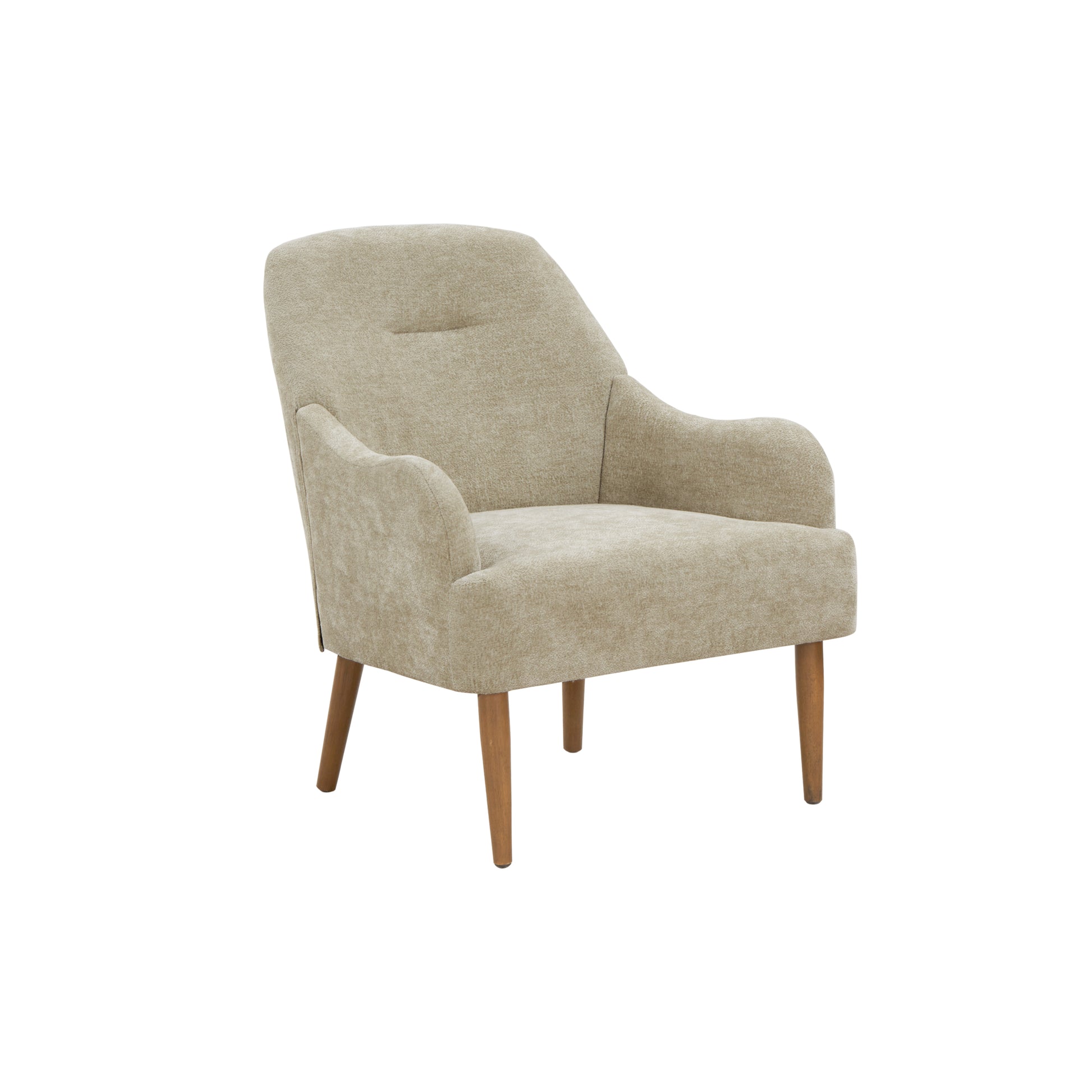 Chenille Armchair, Modern Style Accent Chair With Wood Legs, Comfy Design For Living Room, Bedroom, Office, Light Grey Gray Foam Wood Fabric