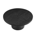 35.98Inch Round Coffee Table With Cylindrical Leg,Wood Veneer Tabletop Table,Rounded Sofa Side Table For Living Room Office,Black Black Mdf