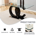 Table And Chair Set, Large Modern Minimalist Rectangular Glass Dining Table Suitable For 6 8 People, Equipped With 0.39 