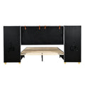 Full Size Upholstered Platform Bed With Two Outlets And Usb Charging Ports On Both Sides, Two Bedside Pillows, Storage Shelf, Velvet,Gray Full Gray Mdf Lvl