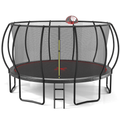 Yc 16Ft Trampoline Pumpkin Black Red Black Red Garden & Outdoor Steel