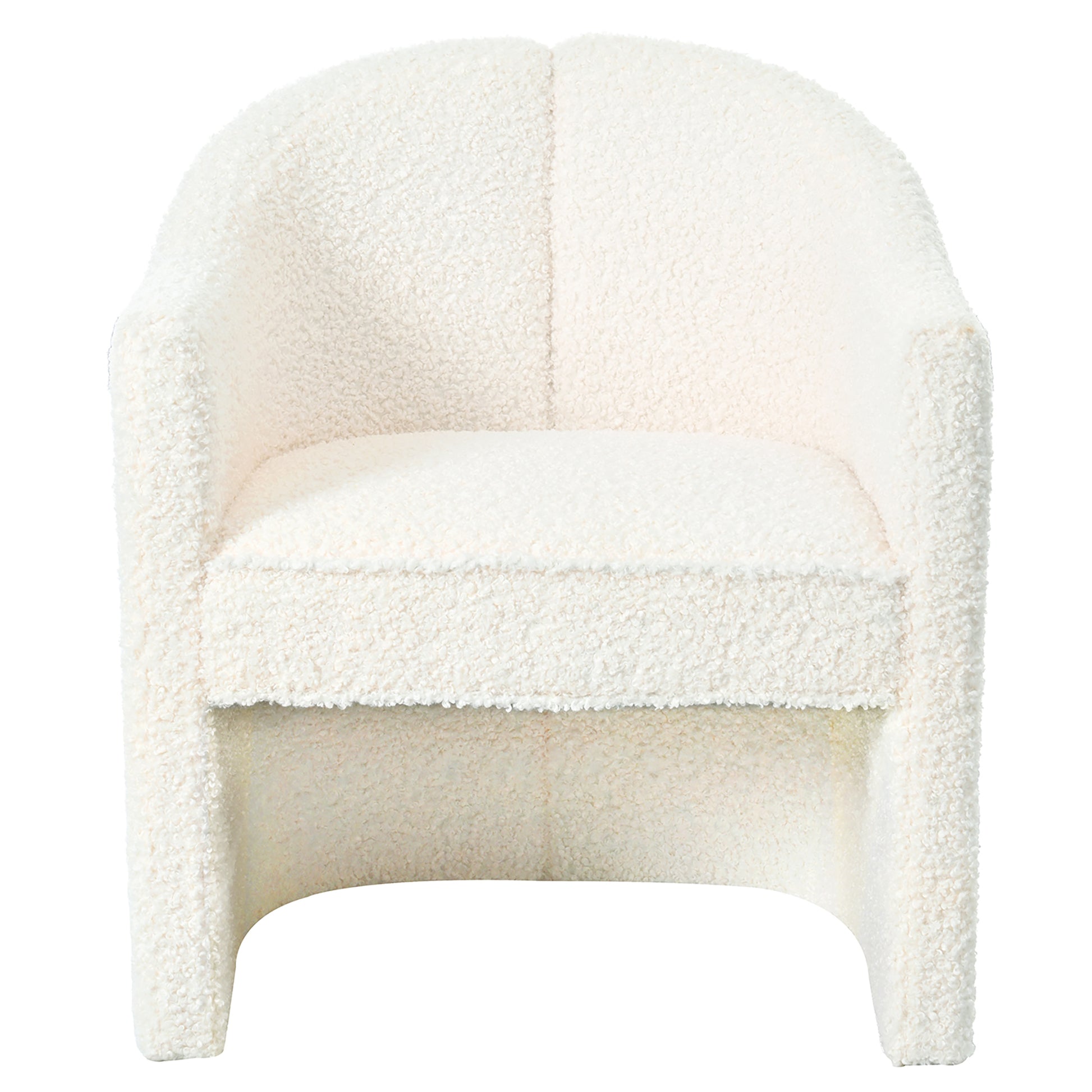 Mirod Stylish Curved Design, Comforting Embrace, Versatile Aesthetic, Dual Purpose Decorative Accent Chair, For Living Room,Bedroom And Study White Boucle