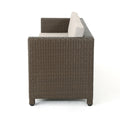 Puerta 3Seater Grey Brown Pe Rattan Iron