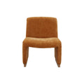 Comfy Accent Chair, Upholstered Slipper Chair, Armless Chair With Wood Legs And Soft Fabric For Living Room, Bedroom, Orange Orange Foam Wood Fabric