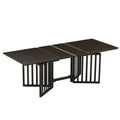 Farmhouse 9 Piece 83.9Inch Extendable Dining Table Set With 2 12 Inch Removable Leaves And 8 Upholstered Dining Chairs, Espresso Wood Dining Room Solid Wood Rubberwood Rectangular Dining Table With Chair Upholstered Chair Wood Espresso Seats 8 Removable