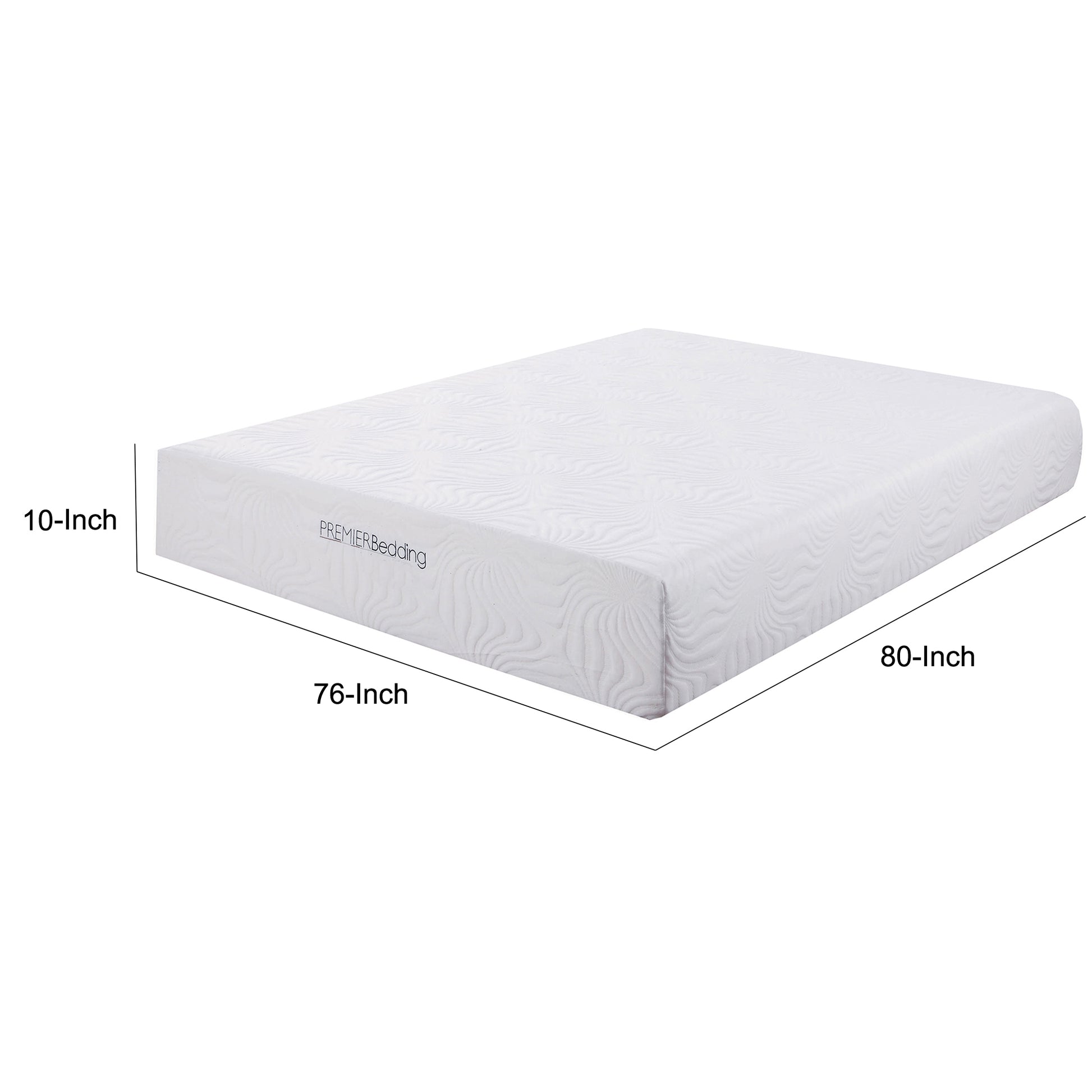 Eastern King Size Mattress With High Density Memory Foam, White White Foam King