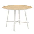 Table And Chair Set, Mdf Desktop, White Metal Table Legs, Stable And Beautiful, Suitable For Most Styles Of Home. Modern Simple Dining Table, Comfortable Seating. White Seats 4 Mdf