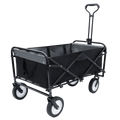 Collapsible Foldable Wagon Cart With Strapping System Beach Wagon Utility Cart Utility Wagon Grocery Cart For For Camping Shopping Sports Gardeing Fishing Supports 360Lbs All Terrain Wheels Black