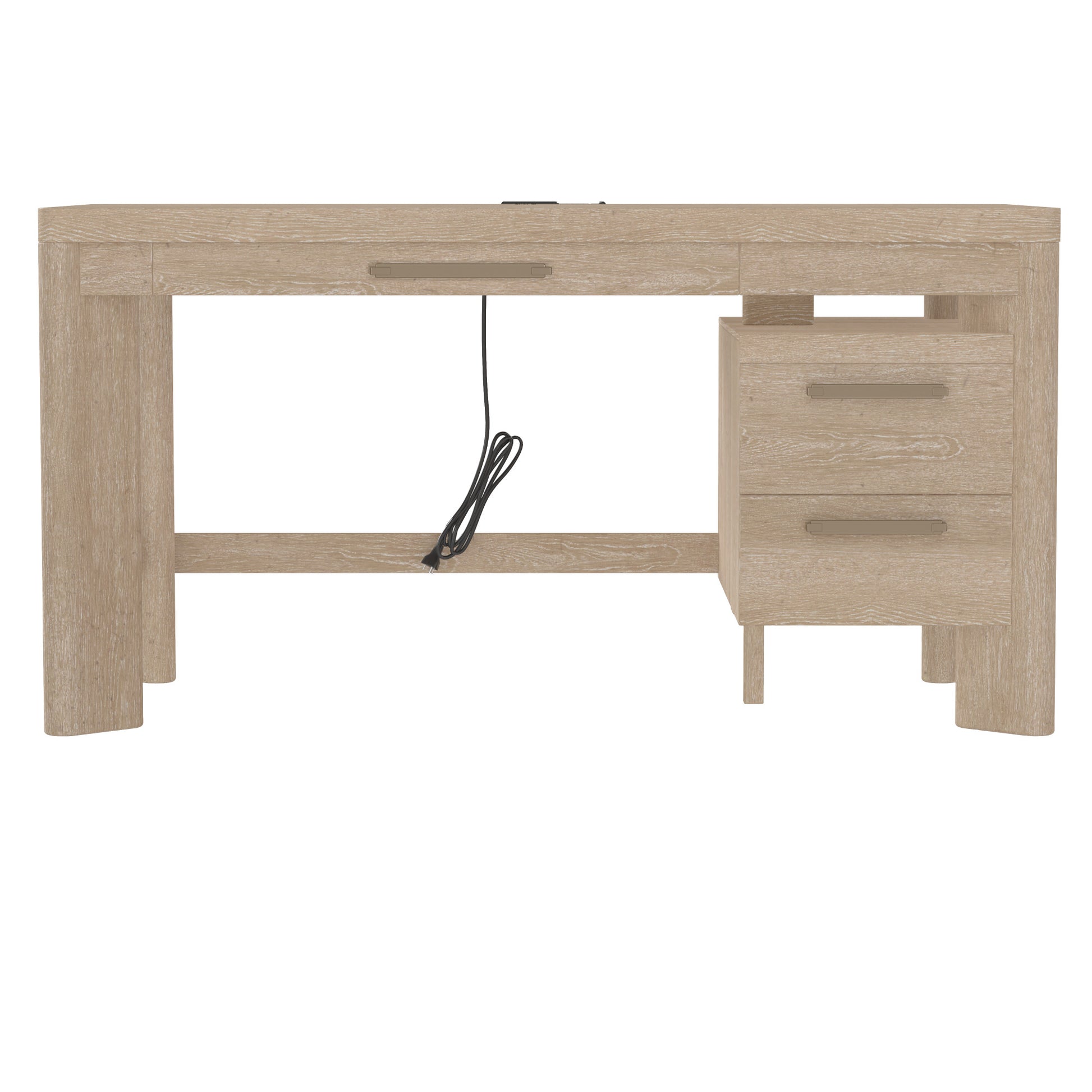 C Tan Desk Tan Solid Wood