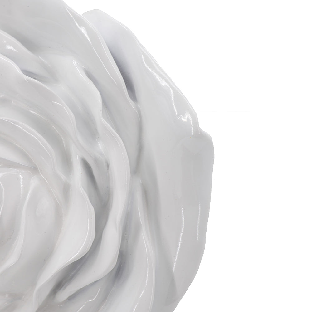 S 2 White Rose Hanging Wall Accents White Resin