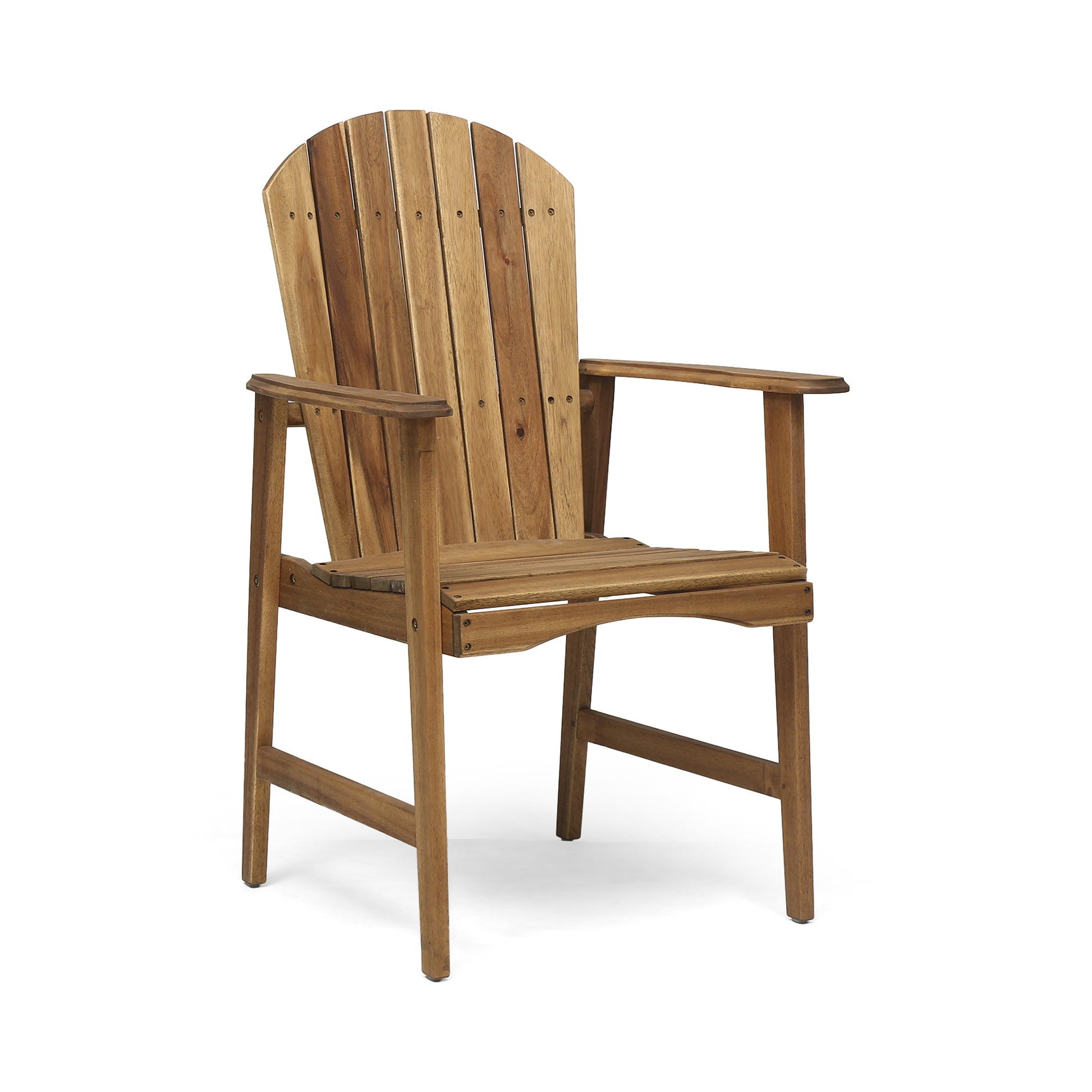 Outdoor Weather Resistant Acacia Wood Adirondack Dining Chairs Set Of 2 , Natural Finish Natural Acacia Wood