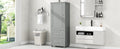 Tall Bathroom Storage Cabinet, Freestanding Storage Cabinet With Two Drawers And Adjustable Shelf, Mdf Board With Painted Finish, Grey Grey Mdf