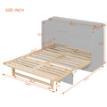 Full Size Murphy Bed With Large Drawers,Gray Full Gray Plywood
