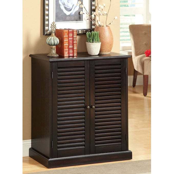 Modern Transitional Design 1Pc Shoe Cabinet Espresso Finish Adjustable Shelves Louver Design Doors Home Furniture Shoe Rack 3 4 Shelves Espresso Adjustable Shelves Primary Living Space Contemporary,Modern,Transitional Solid Wood