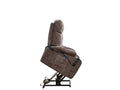 Liyasi Dual Okin Motor Power Lift Recliner Chair For Elderly Infinite Position Lay Flat 180 Recliner With Heat Massage Brown Velvet Power Remote Primary Living Space Soft Cushion Back American Design Beech Pillow Top Arms Foam Fabric