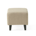 Upholstered Armchair With Ottoman Beige Fabric