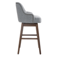 Coolmore Bar Stools Set Of 2 Counter Height Chairs With Footrest For Kitchen, Dining Room And 360 Degree Solid Wood Legs Swivel Bar Stools Set Of 2 Gray Linen Gray Foam Linen