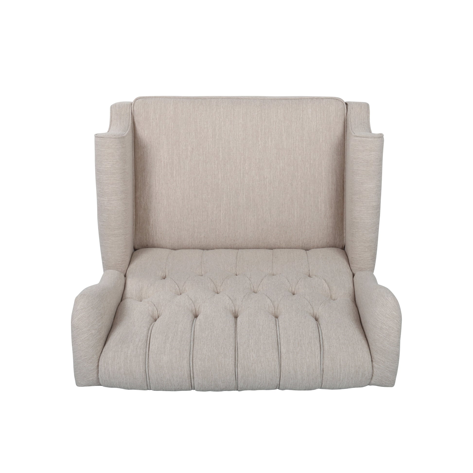 One And Half Seater Recliner Beige Fabric