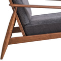 Charcoal And Brown Accent Chair With Removable Cushion Brown Grey Primary Living Space Modern Wood Fabric