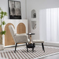 Pu Leather Accent Chair, Upholstered High Backrest Arm Chair With Solid Metal Legs, Tufted Button Design Reading Chair, Sofa Chair For Bedroom, Living Room, Office, Beige Beige Bedroom Casual Foam Pu Leather