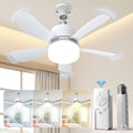 Socket Ceiling Fans With Dimmable Led Light E26 Screw Bulb Small Ceiling Fan For Bedroom Living Room Kitchen White Abs