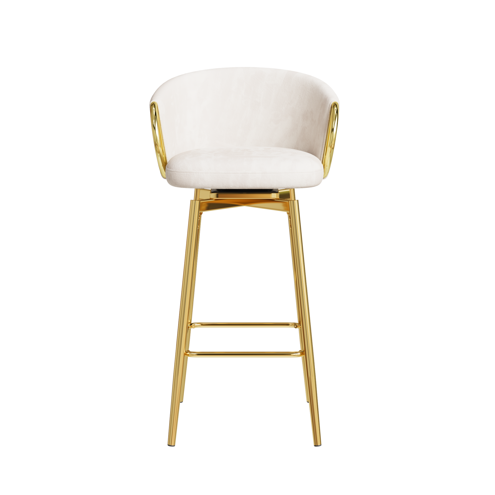30 Inch Dining Chairs Set Of 2 Modern Style 360 Swivel Bar Chairs With Simple Design, Comfortable High Stools, And Flexible Dining Chairs Suitable For Bars, Restaurants,Velvet Bar Chair Beige Beige