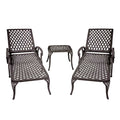 Aluminium Cast Lounge Chair 2Pcs Brown Brown Aluminium