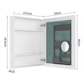 24'' W X 30'' H Surface Frameless Mirror Medicine Cabinet, Beveled Mirror Edges Bathroom Medicine Cabinet, Right Opening Door White Engineered Wood