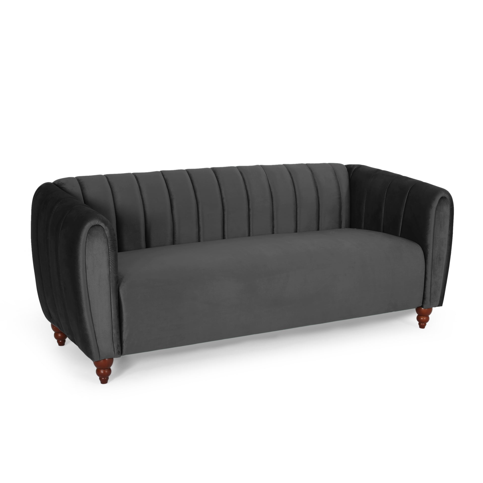 3 Seater Sofa Black Velvet 3 Seat