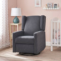 Swivel Glider Recliner Charcoal Fabric