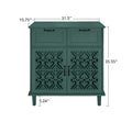 2 Door 2 Drawer Cabinet, American Furniture, Suitable For Bedroom, Living Room, Study Dark Green Mdf