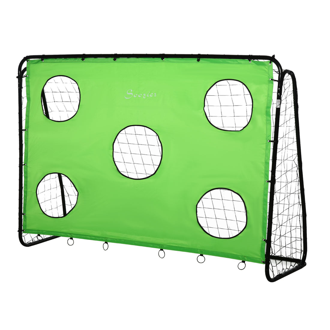 Soozier 8 X 3Ft Soccer Goal Target Goal 2 In 1 Design Indoor Outdoor Backyard With All Weather Polyester Net Best Gift Black Green Steel